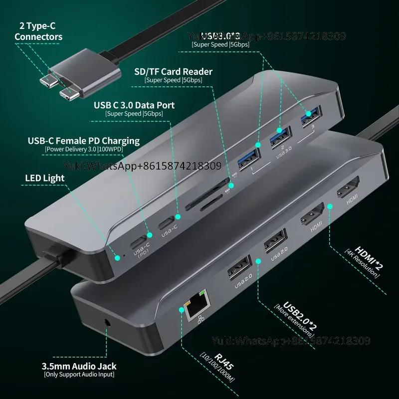 Usb Hub - Station d'accueil USB-C 5 ports avec