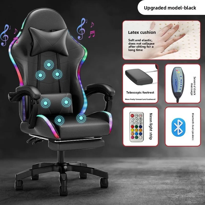 Bluetooth Speaker - Chaise de gaming avec éclairage Bluetooth,