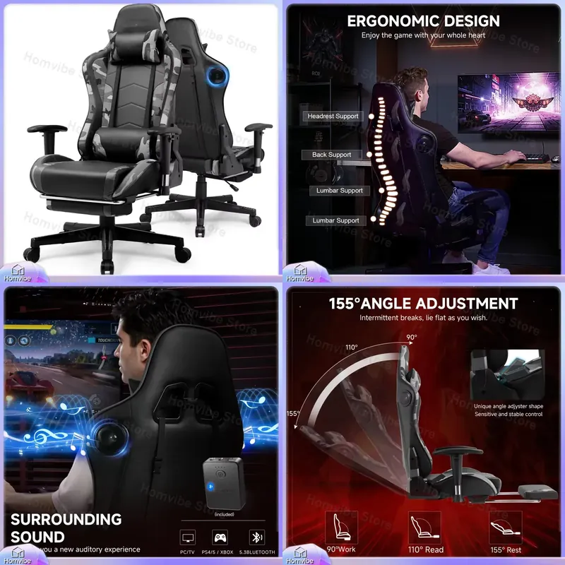 Chaise de jeu ergonomique avec - Bluetooth Speaker avis et prix